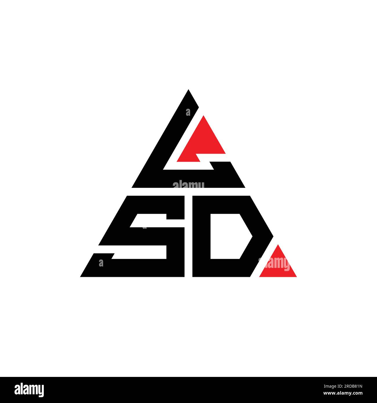 Logo en forme de triangle LSD. Monogramme de logo triangle LSD. Modèle de logo vecteur triangle LSD avec couleur rouge. LSD triangul Illustration de Vecteur