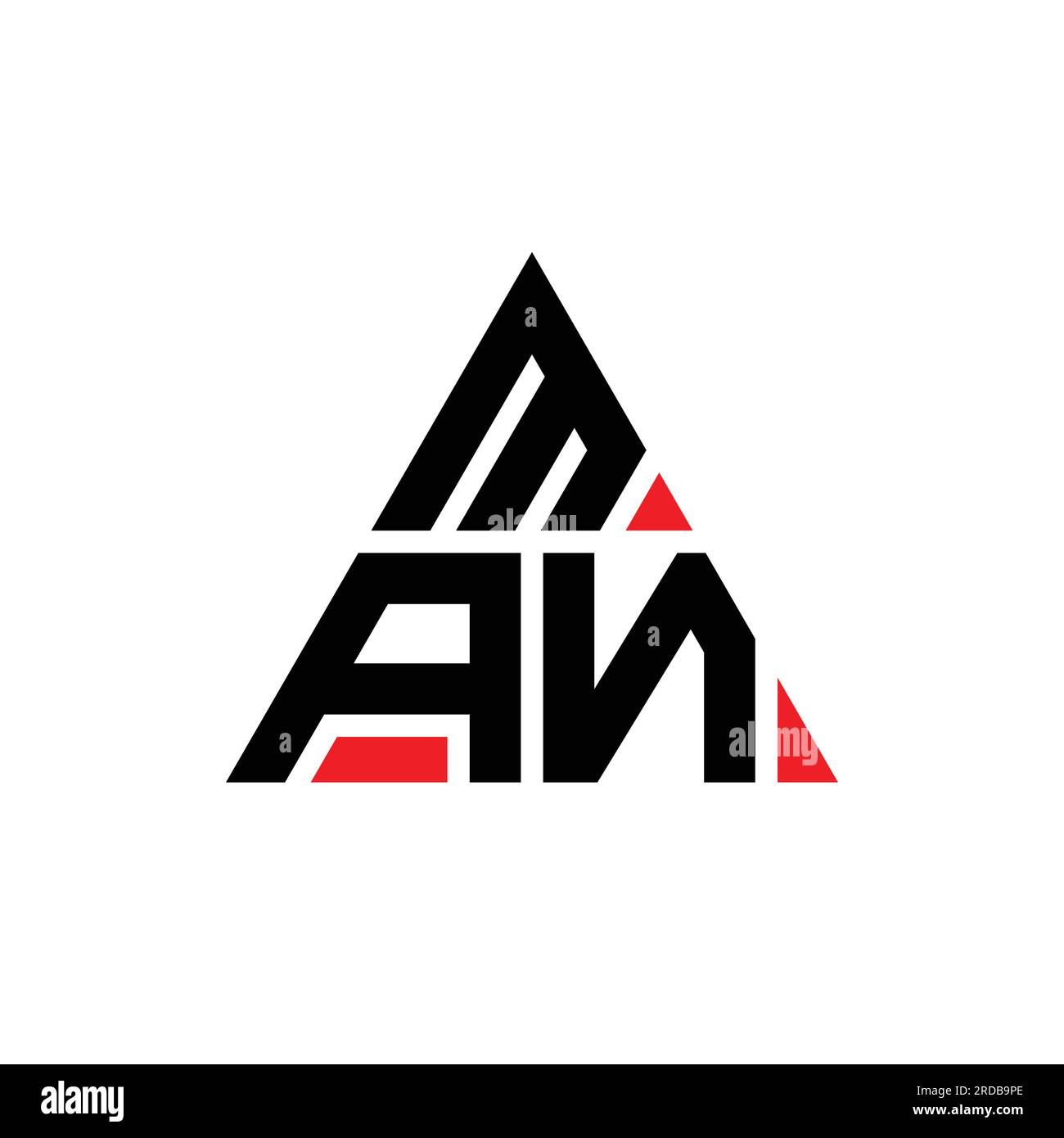 Logo de lettre triangle HOMME avec forme de triangle. Monogramme de logo triangle HOMME. Modèle de logo vecteur triangle HOMME avec couleur rouge. HOMME triangul Illustration de Vecteur