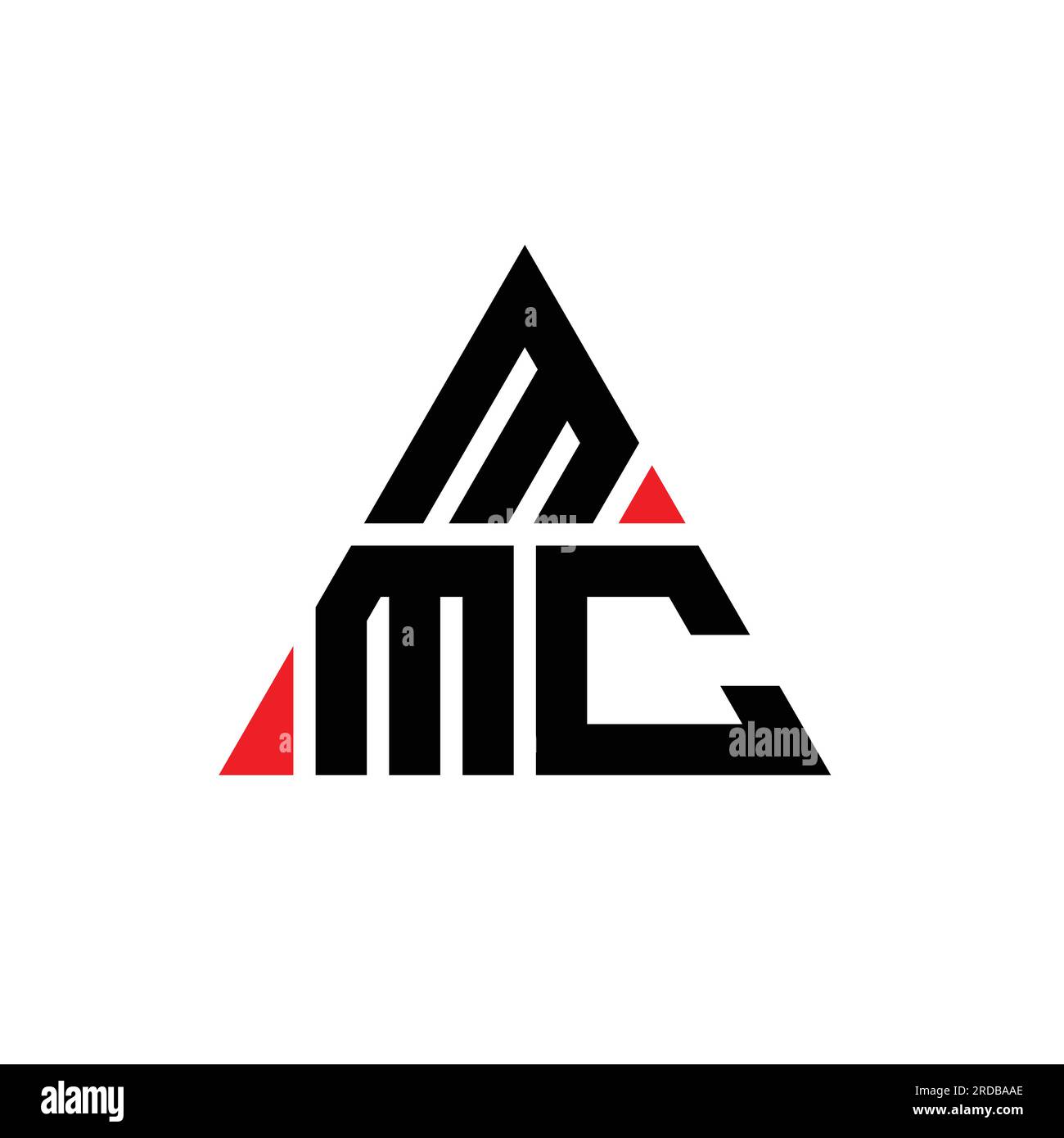 Logo de lettre triangle MMC avec forme de triangle. Monogramme de logo triangle MMC. Modèle de logo vectoriel triangle MMC avec couleur rouge. MMC triangul Illustration de Vecteur