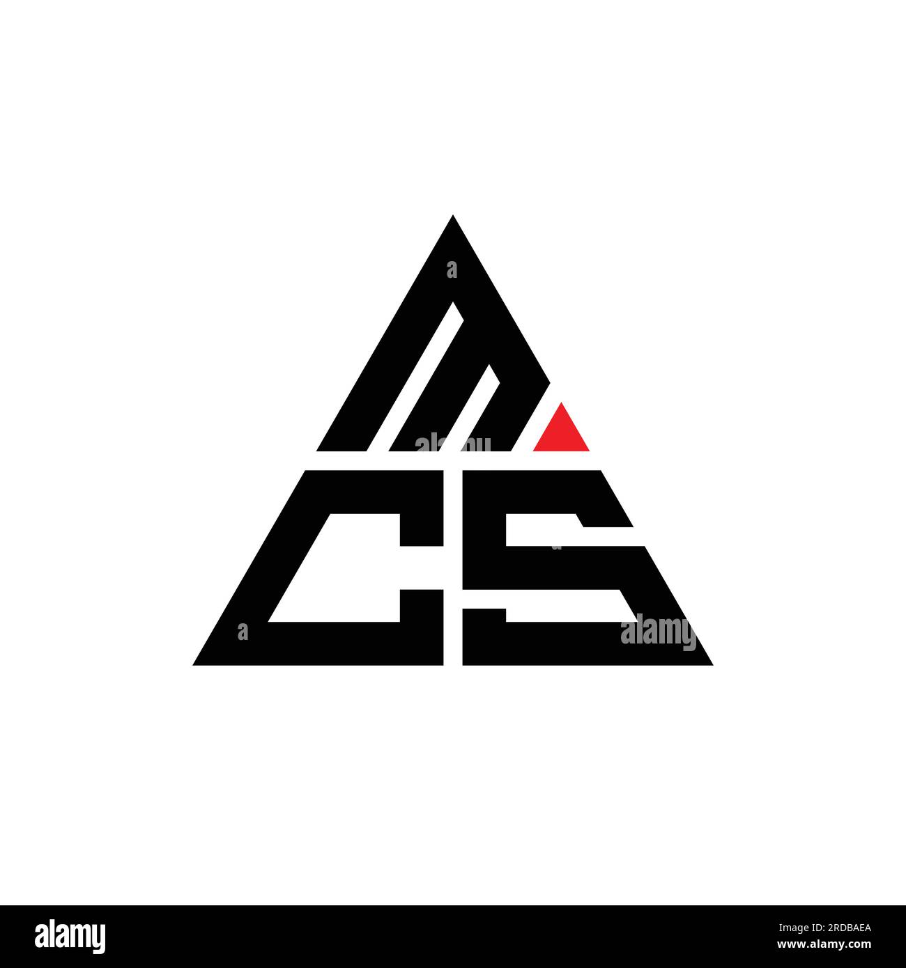 Logo en forme de triangle MCS. Monogramme de logo triangulaire MCS. Modèle de logo vectoriel triangle MCS avec couleur rouge. MCS triangul Illustration de Vecteur