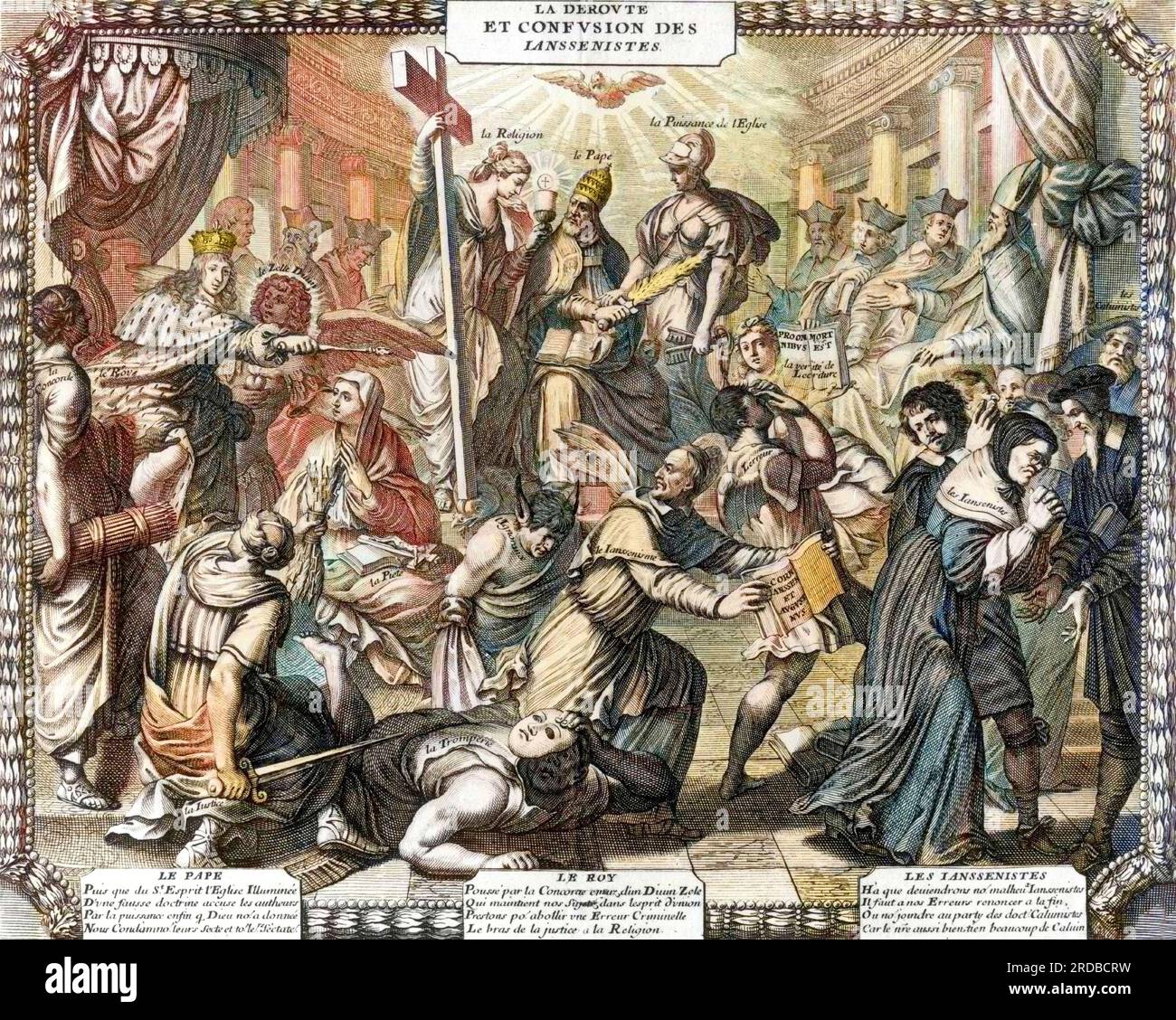 'La déroute et confusion des jansénistes' - almanach satirique publié par les Jésuites, 1653. - La déroute et la confusion des jansénistes Banque D'Images