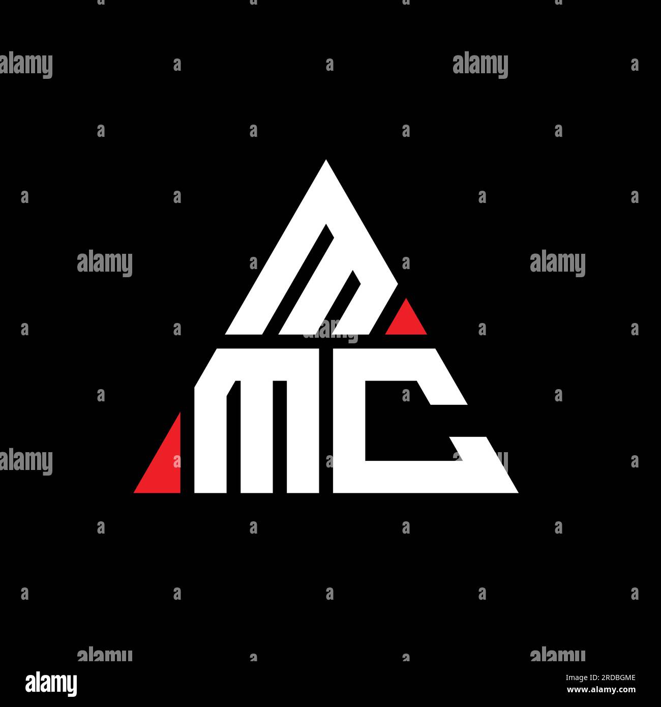 Logo de lettre triangle MMC avec forme de triangle. Monogramme de logo triangle MMC. Modèle de logo vectoriel triangle MMC avec couleur rouge. MMC triangul Illustration de Vecteur