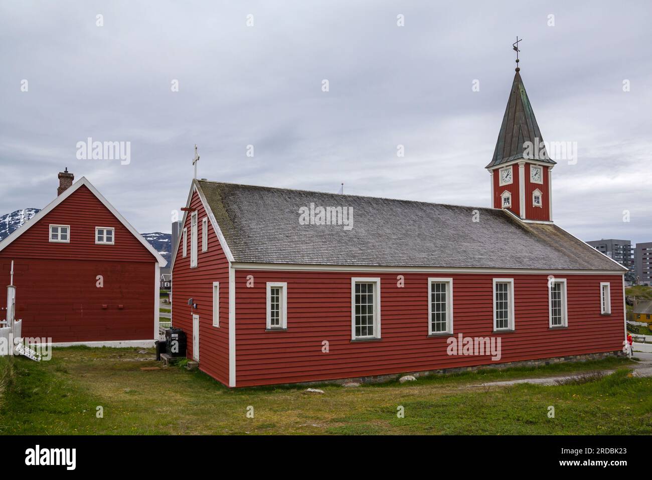 Église de notre Sauveur, cathédrale de Nuuk, à Nuuk, Groenland en juillet Banque D'Images