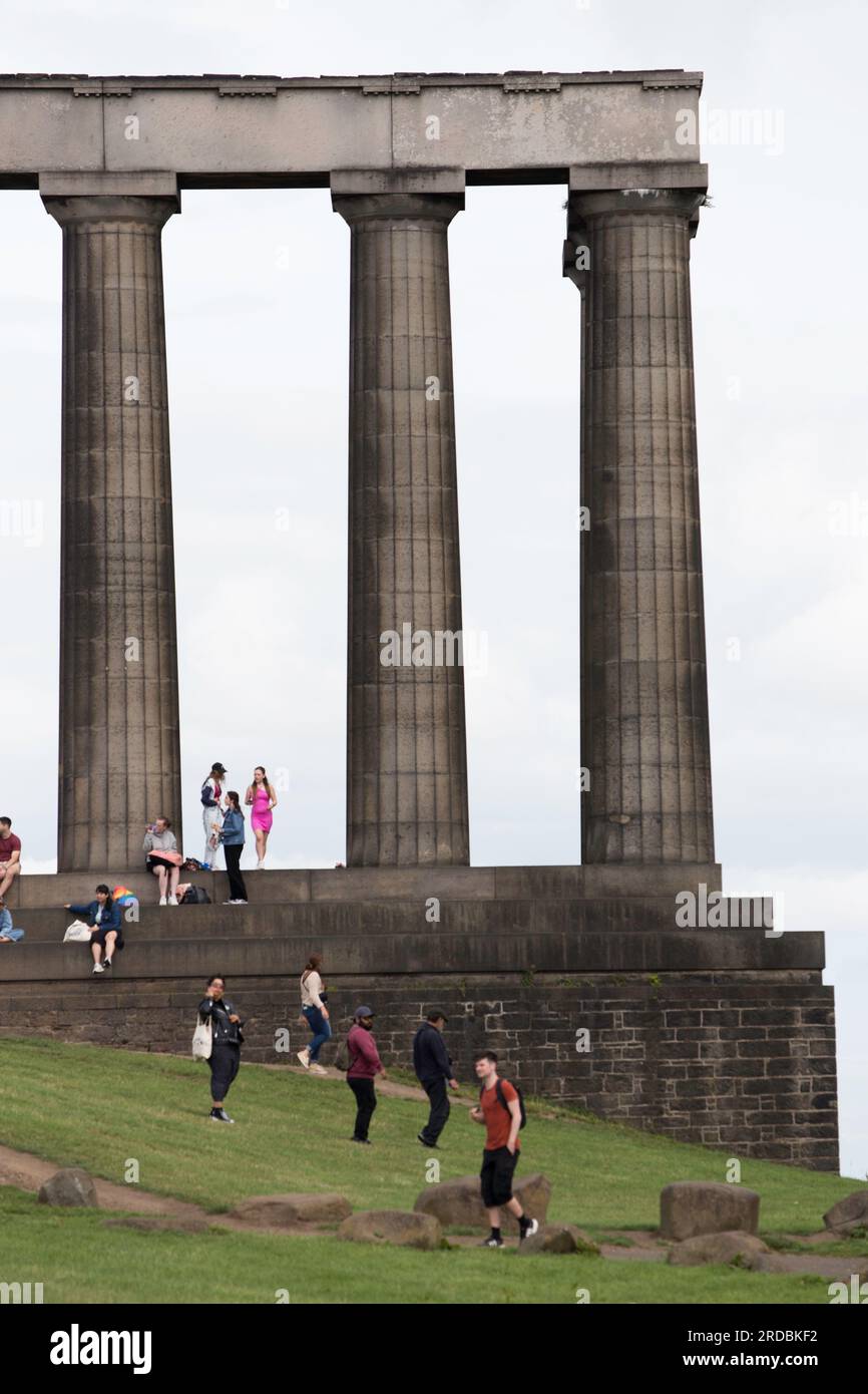 Monument national d'Édimbourg sur Calton Hill Banque D'Images