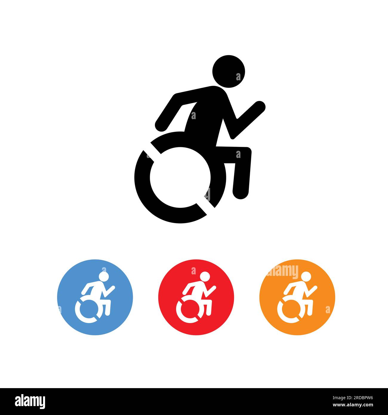 Icône de ligne personne handicapée. Signe de style linéaire homme handicapé pour le concept mobile et la conception Web. Illustration de Vecteur