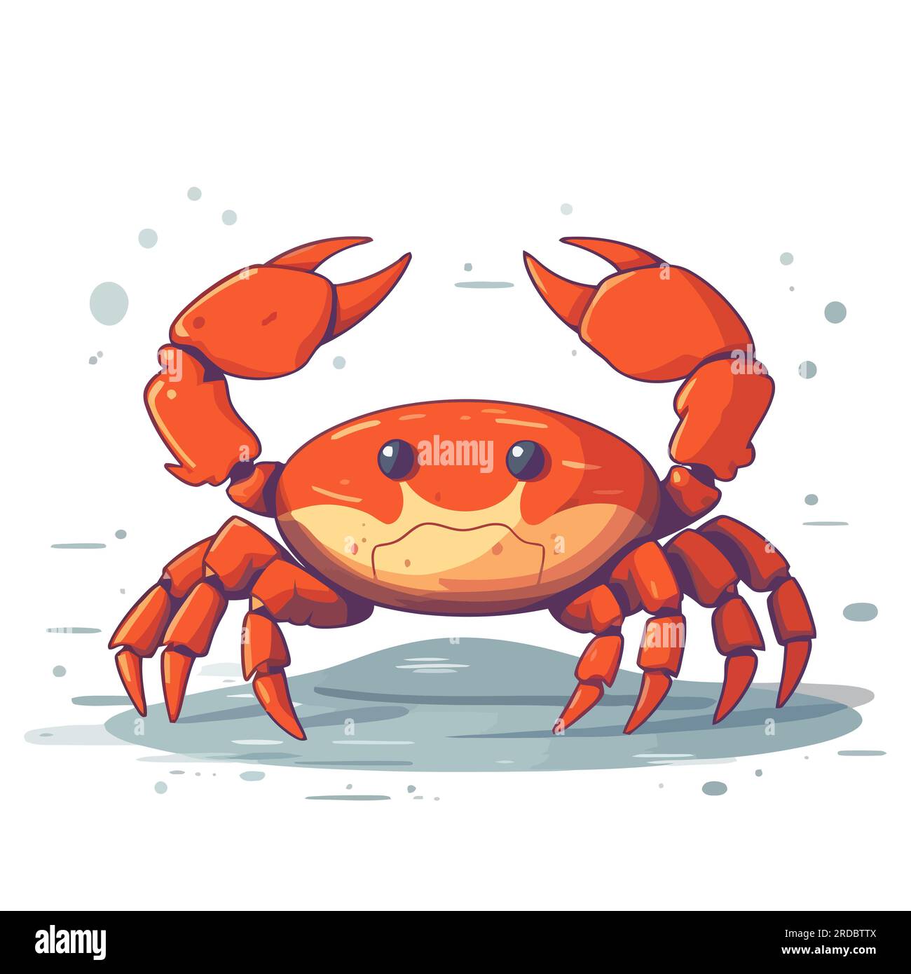 Logo crabe. Abstrait mignon crabe isolé. Illustration de Vecteur