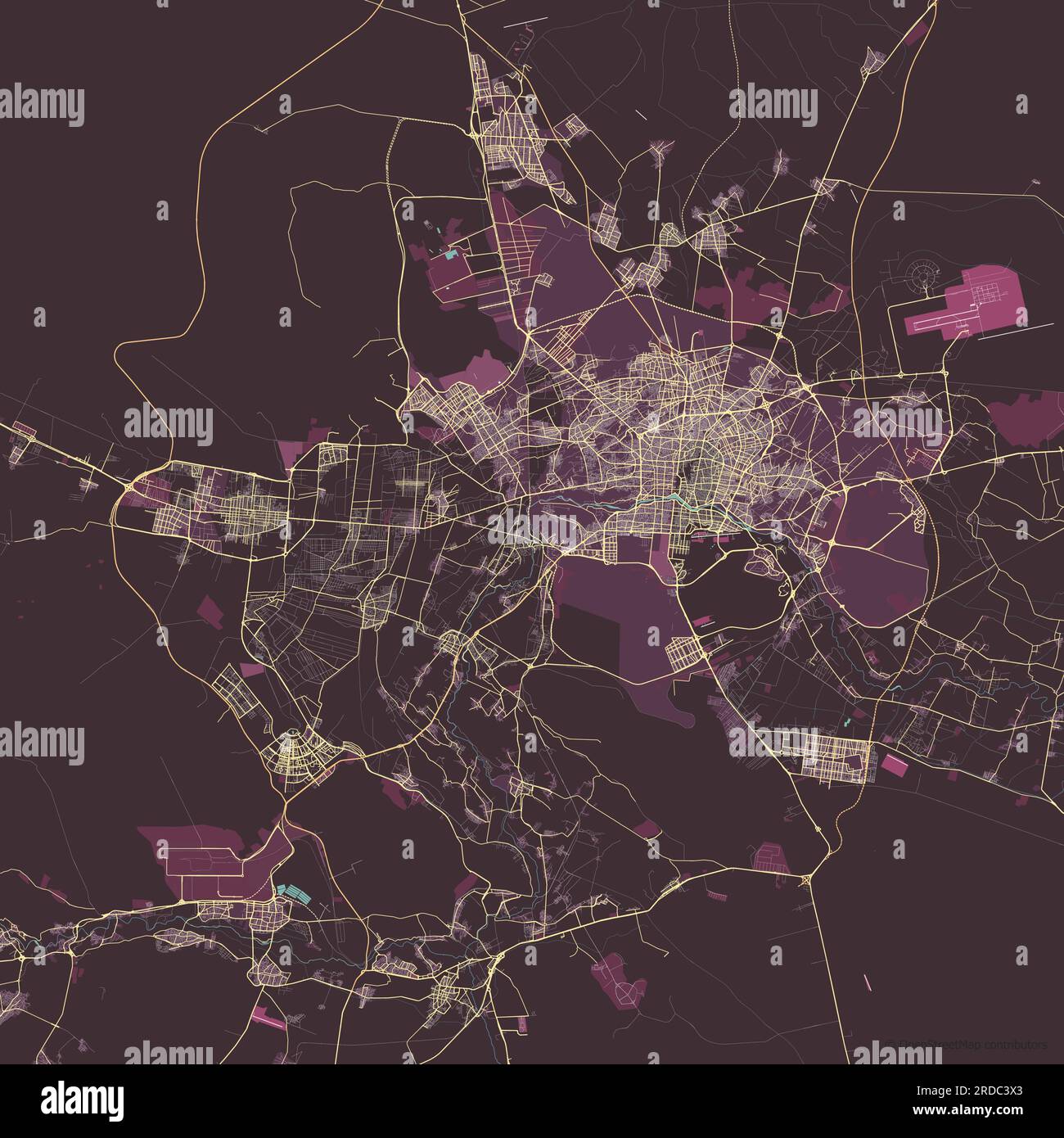 Carte vectorielle de la ville de Isfahan, Iran Illustration de Vecteur