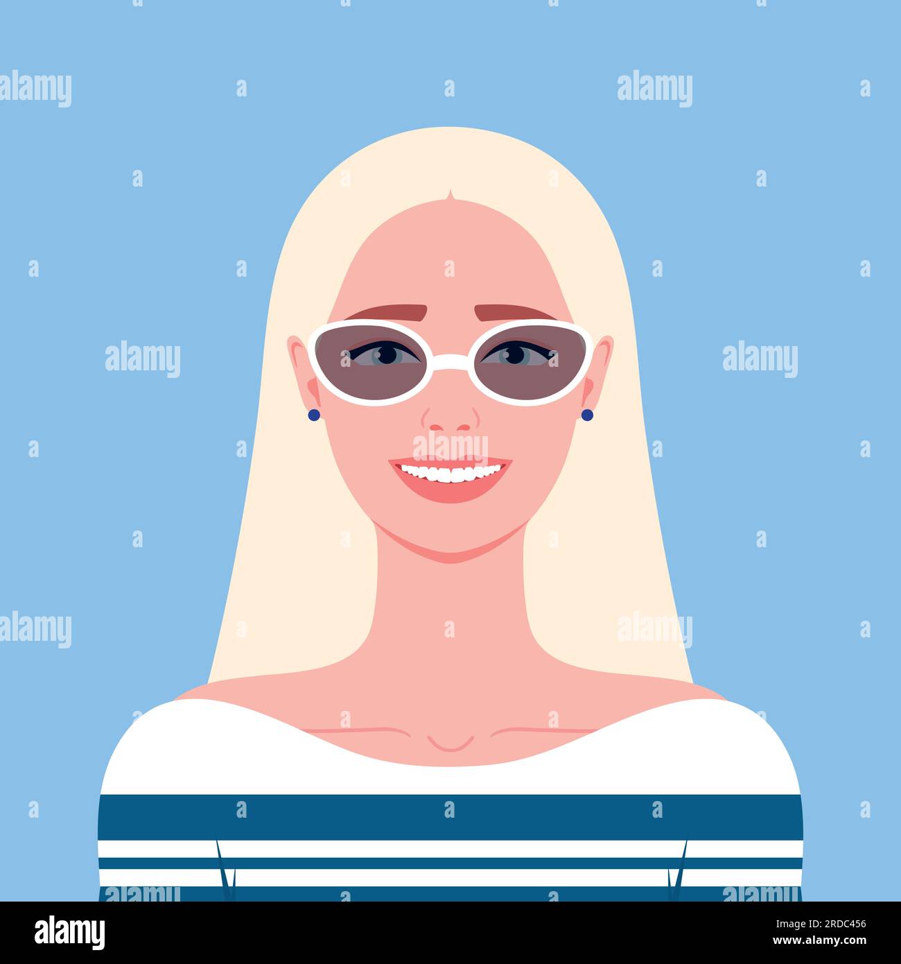 Blonde avec des lunettes de soleil Banque d'images vectorielles - Alamy