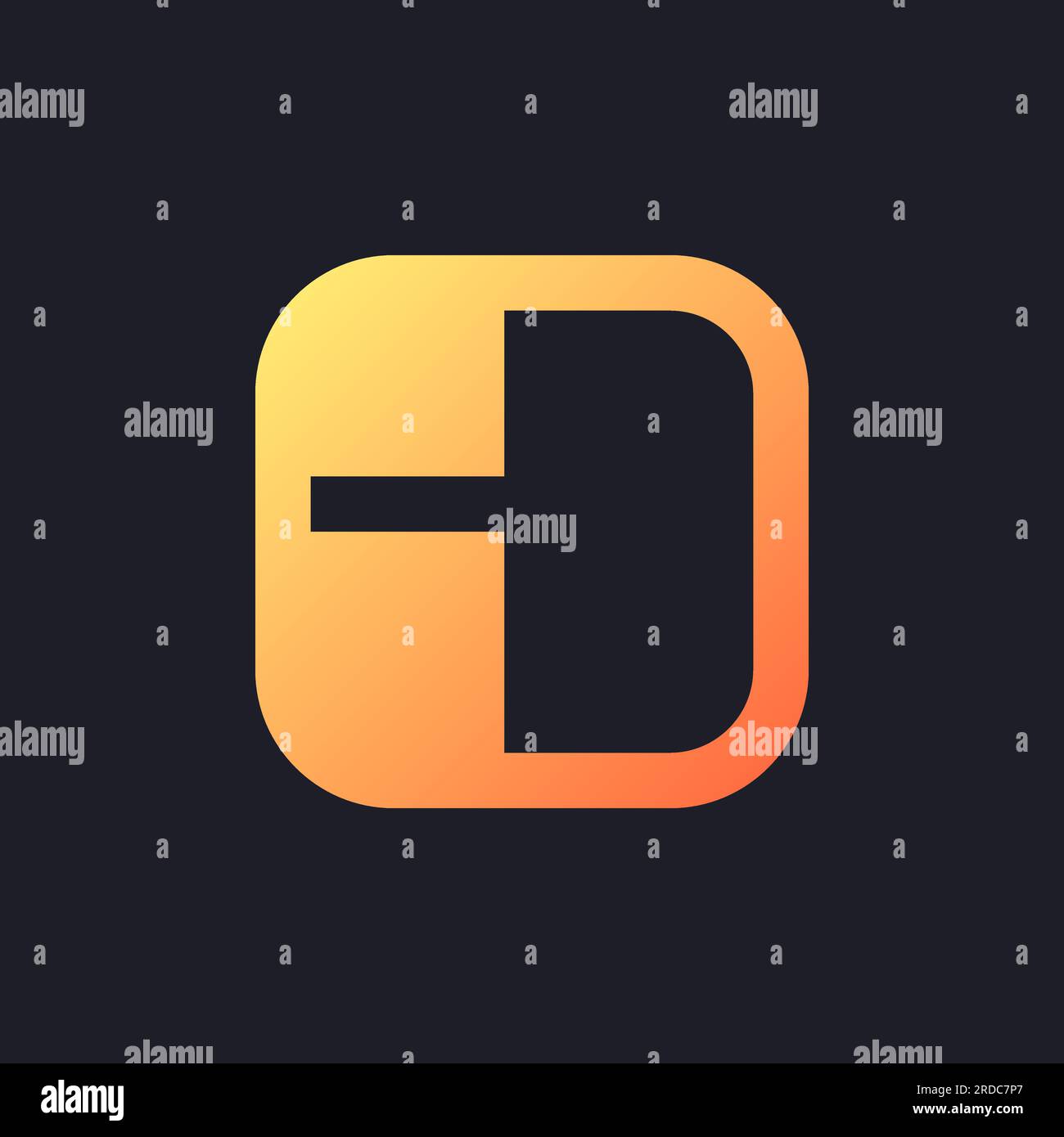 Icône de l'interface utilisateur à dégradé orange fixe de collage pour thème sombre Illustration de Vecteur