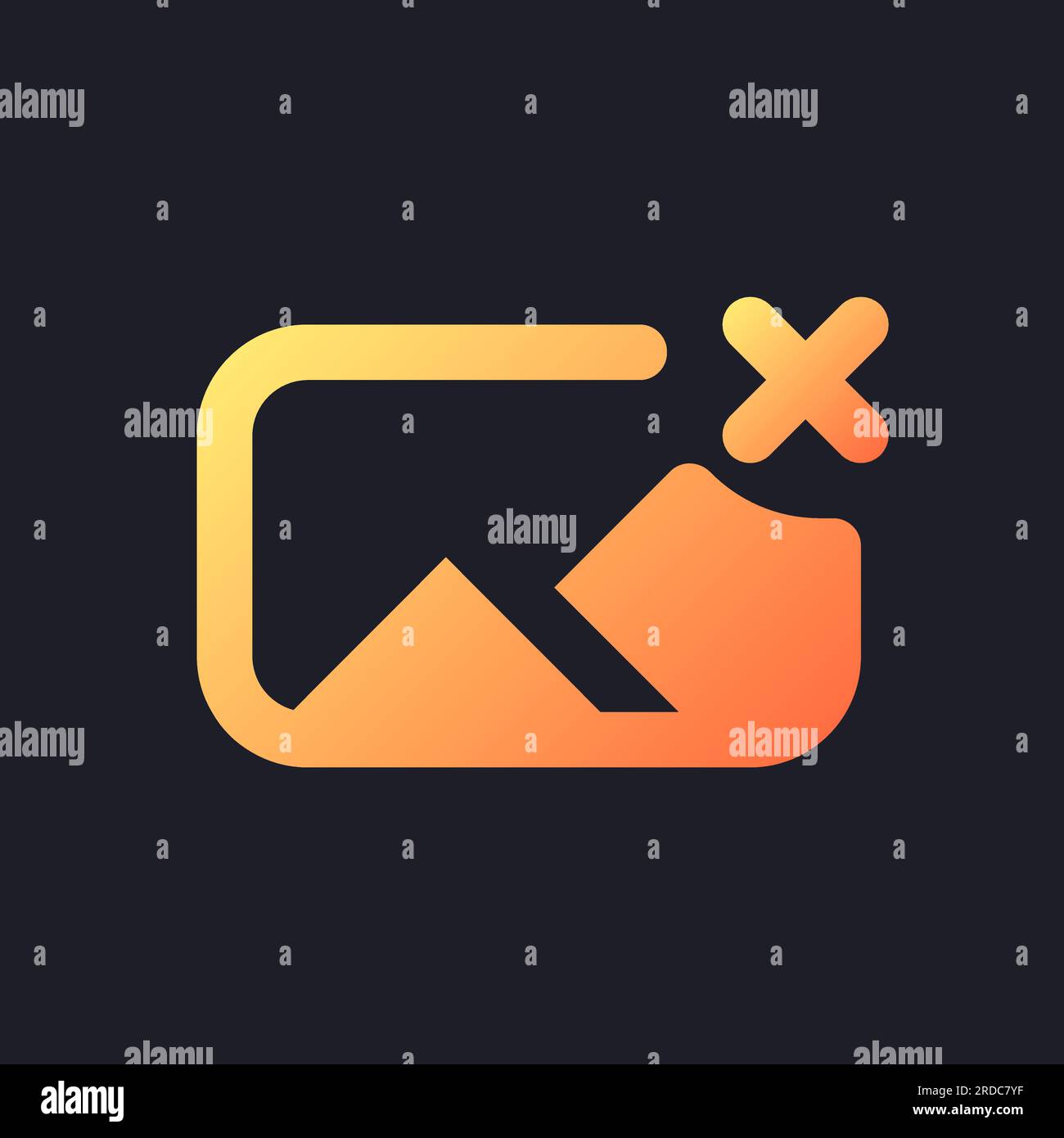 Supprimer l'icône de l'interface utilisateur de dégradé orange du fichier photo pour le thème sombre Illustration de Vecteur