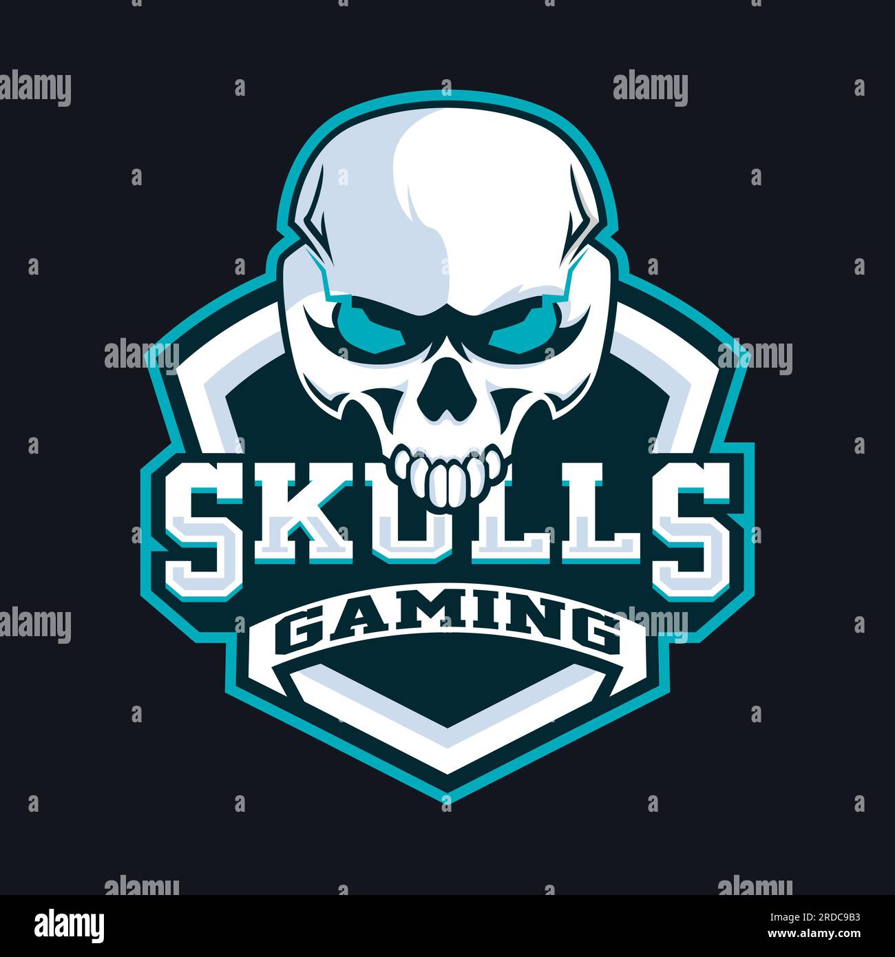 Skull Gaming Mascot logo Design Skull Head Skull Gaming Skull Head logo Illustration de Vecteur