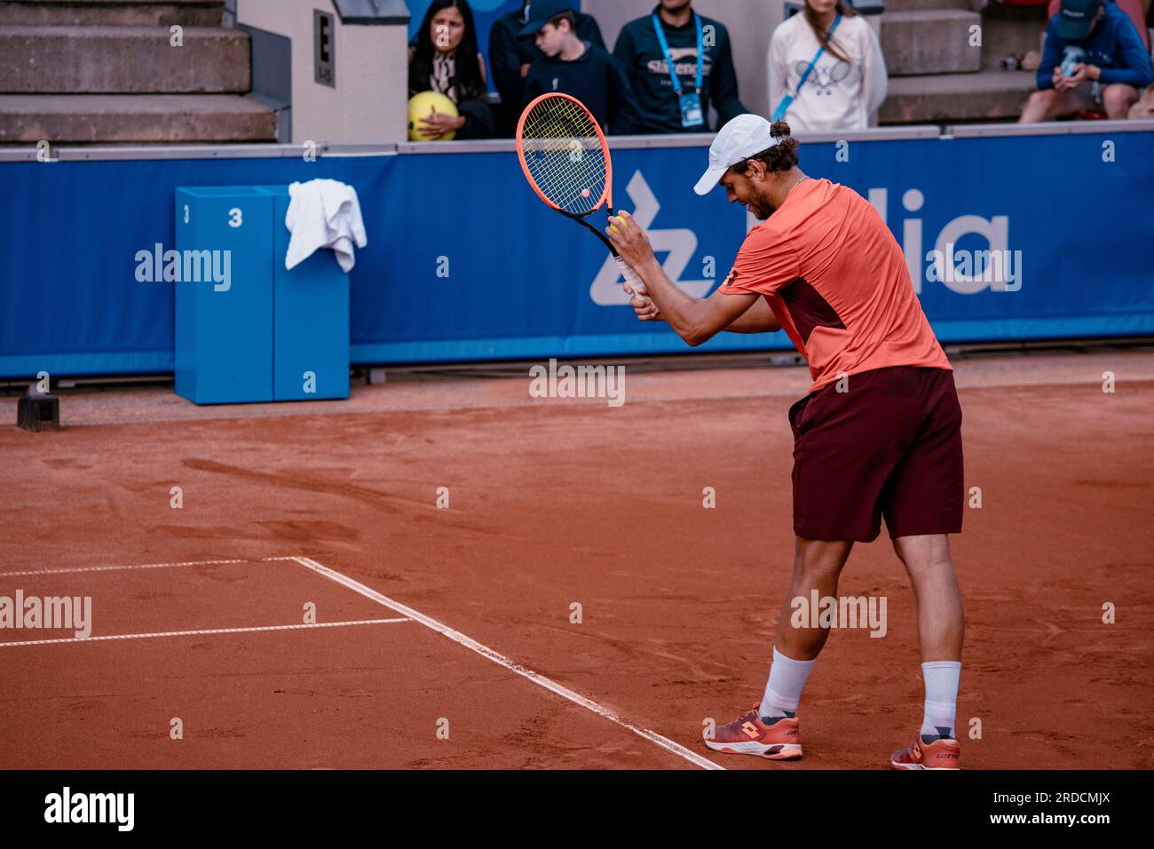 Båstad, Suède. 2023 07 20. Première confrontation entre Andreï Roublev ...
