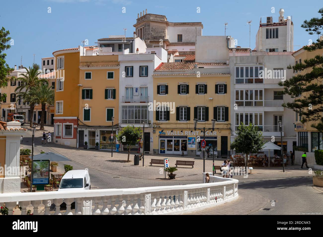 Centre confortable dans la partie historique de la ville de Mahon sur l'île espagnole de Minorque. Banque D'Images