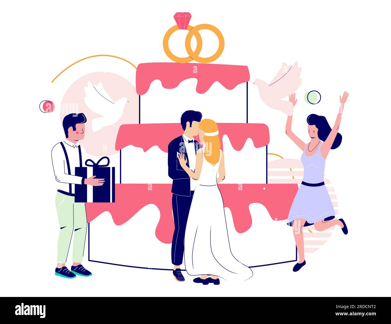 Concept de vecteur de gâteau de mariage pour bannière Web, page de site Web Illustration de Vecteur