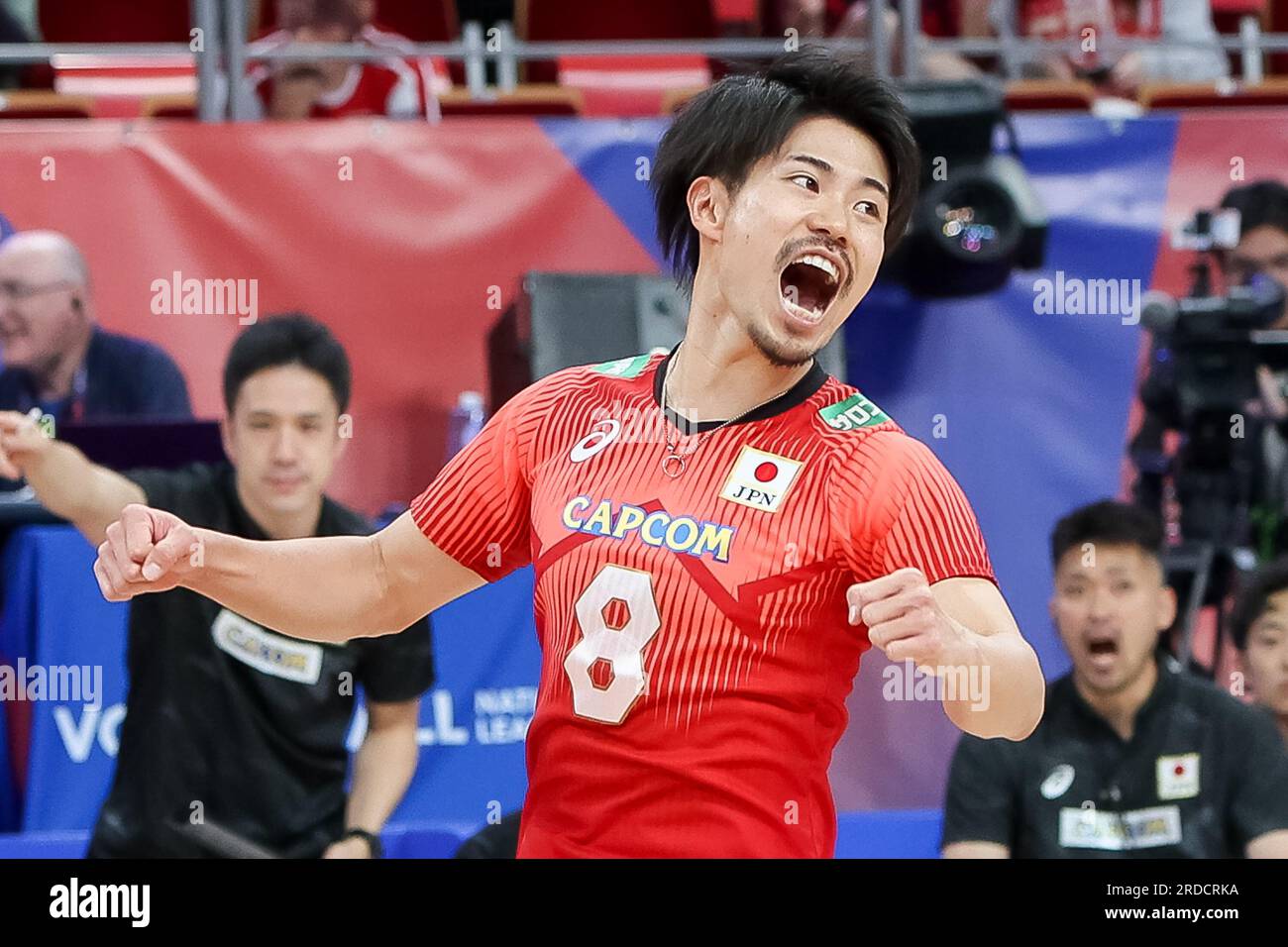 Gdansk, Pologne. 20 juillet 2023. 20 juillet 2023, Gdansk, Pologne : Gdansk, 20.07.2023, Siatkowka. Liga Narodow FIVB 2023. Mecz Japonia - Slowenia, Gdansk, Polska., .Volleyball. Ligue des Nations FIVB de volleyball 2023 . Match Japon - Slovénie, Gdansk, Pologne., .NZ : Masahiro Sekita, .FOT. Tomasz Zasinski/058sport.pl (crédit image : © Tomasz Zasinski/Newspix via crédit : Zuma Press/Alamy Live News Banque D'Images