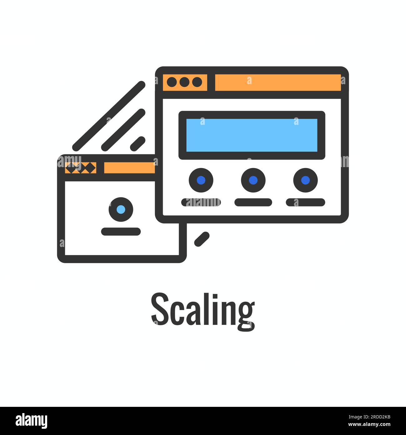 Icône de l'environnement de développement de Kubernetes montrant les avantages Illustration de Vecteur