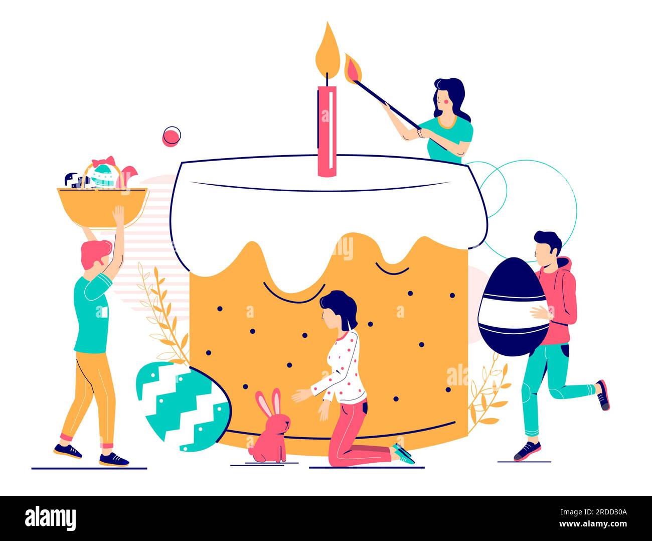 Concept de vecteur de Pâques heureux pour bannière Web, page de site Web Illustration de Vecteur