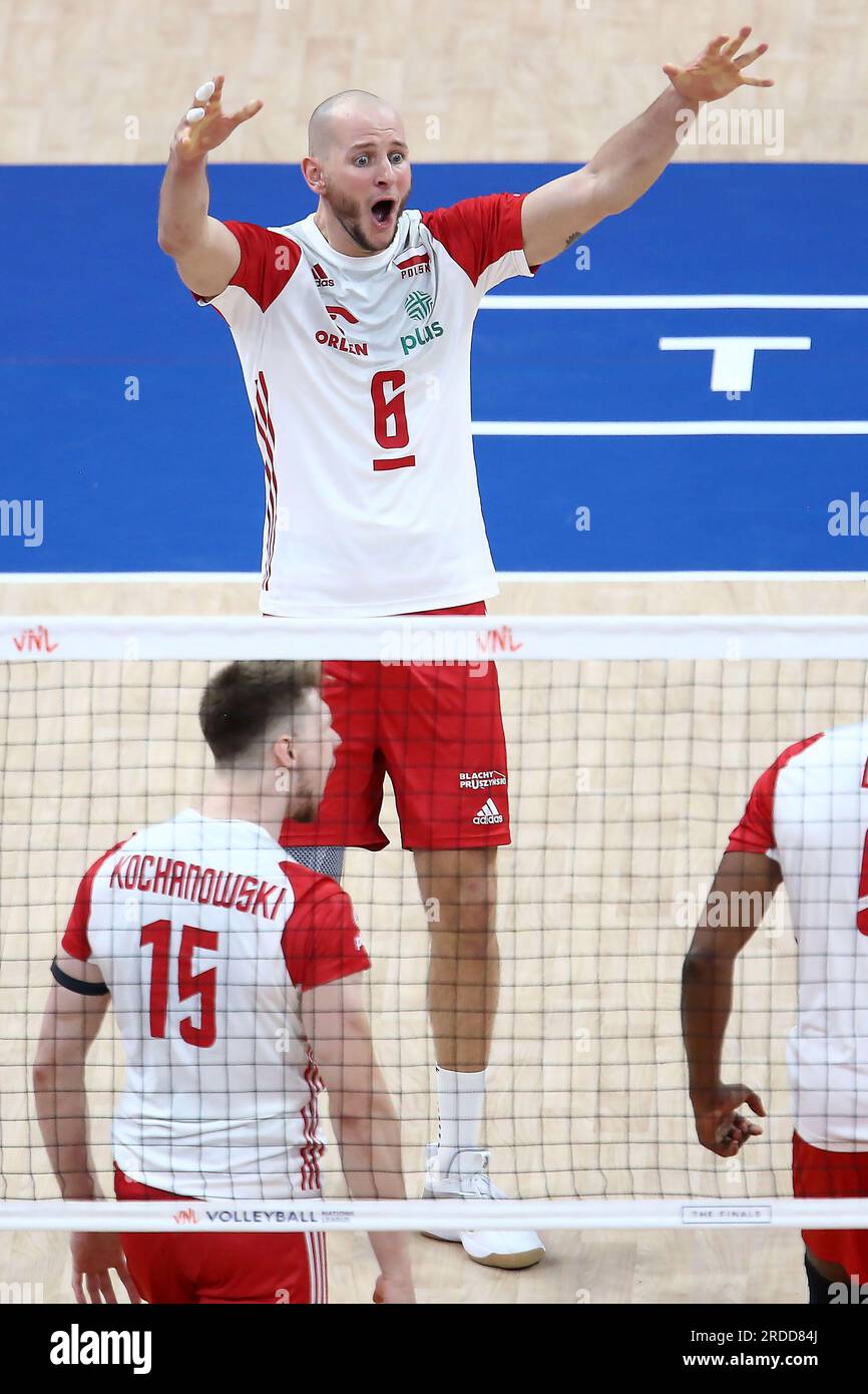 Gdansk, Pologne. 20 juillet 2023. Bartosz Kurek lors du match de la Ligue des nations FIVB de volleyball masculin entre la Pologne et le Brésil le 19 juillet 2023 à Gdansk Pologne. (Photo de Piotr Matusewicz/PressFocus/Sipa USA) crédit : SIPA USA/Alamy Live News Banque D'Images