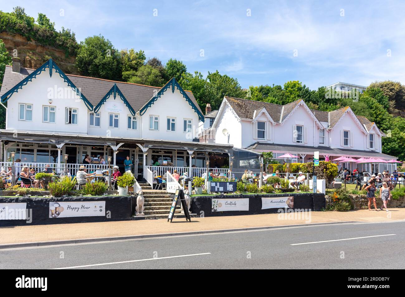 The Waterfront Inn et Pink Beach Guest House, The Promenade, Shanklin, île de Wight, Angleterre, Royaume-Uni Banque D'Images