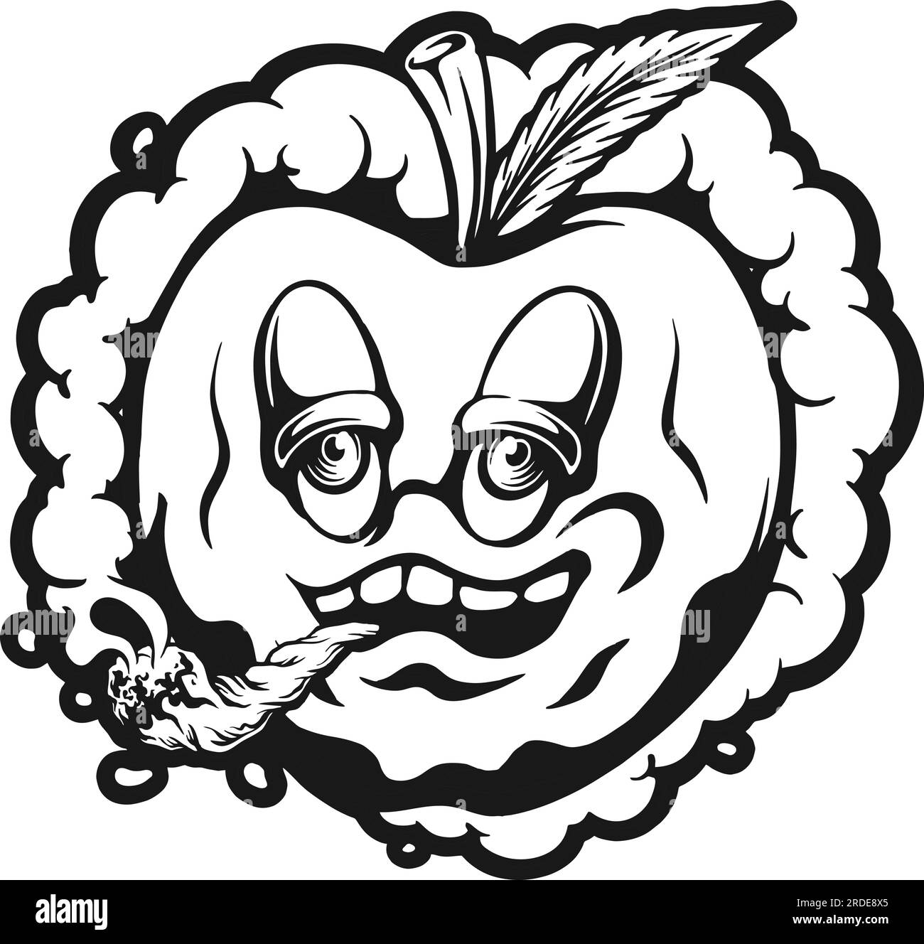 Puffing Paradise Delightful Experience cerise et cannabis illustrations vectorielles pour votre logo de travail, t-shirt de marchandises, autocollants et étiquette de Illustration de Vecteur