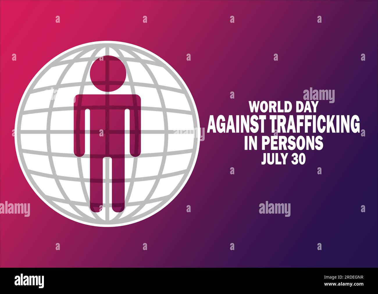 Journée mondiale contre la traite des personnes. Juillet 30. Vector Illustration adapté pour carte de voeux, affiche et bannière Illustration de Vecteur