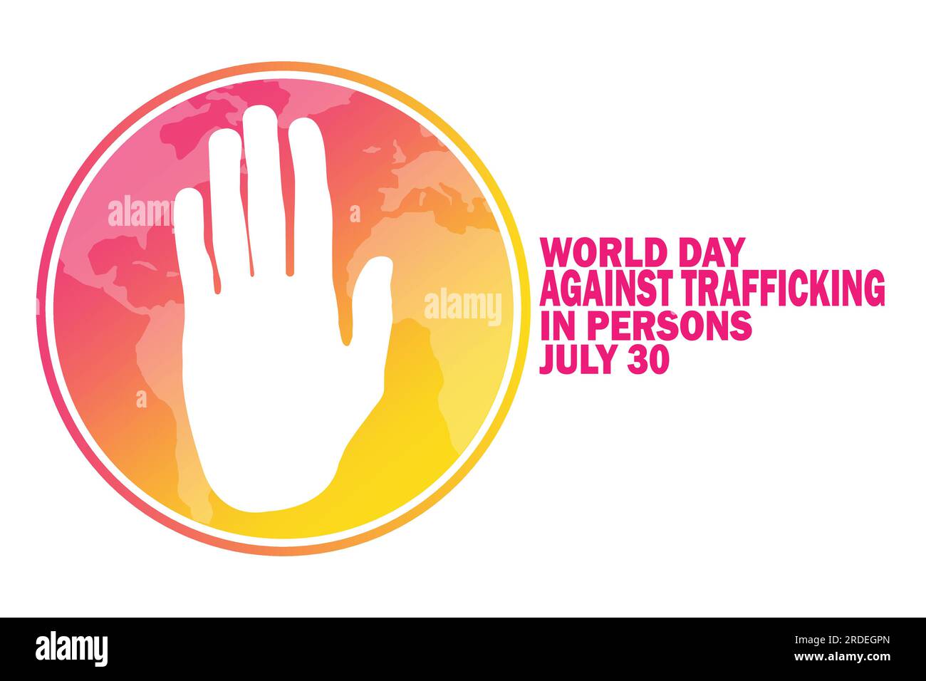 Journée mondiale contre la traite des personnes illustration vectorielle. Juillet 30. Concept de vacances. Modèle pour arrière-plan, bannière, carte, affiche Illustration de Vecteur