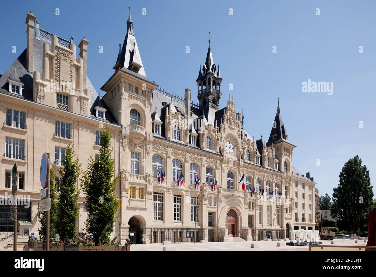 Hotel de ville, Charleville-Mézières Ardennes Grande est France Banque D'Images