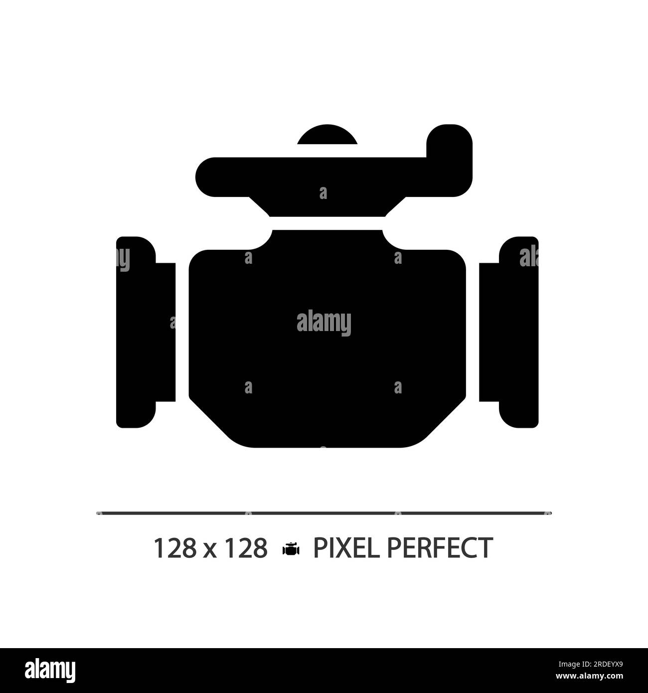 Icône de glyphe noir de la vanne de canalisation Illustration de Vecteur