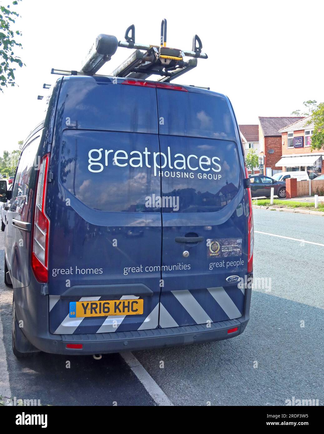 Great Places Housing Group Repair operative van, Warrington, Cheshire, Angleterre, Royaume-Uni Banque D'Images