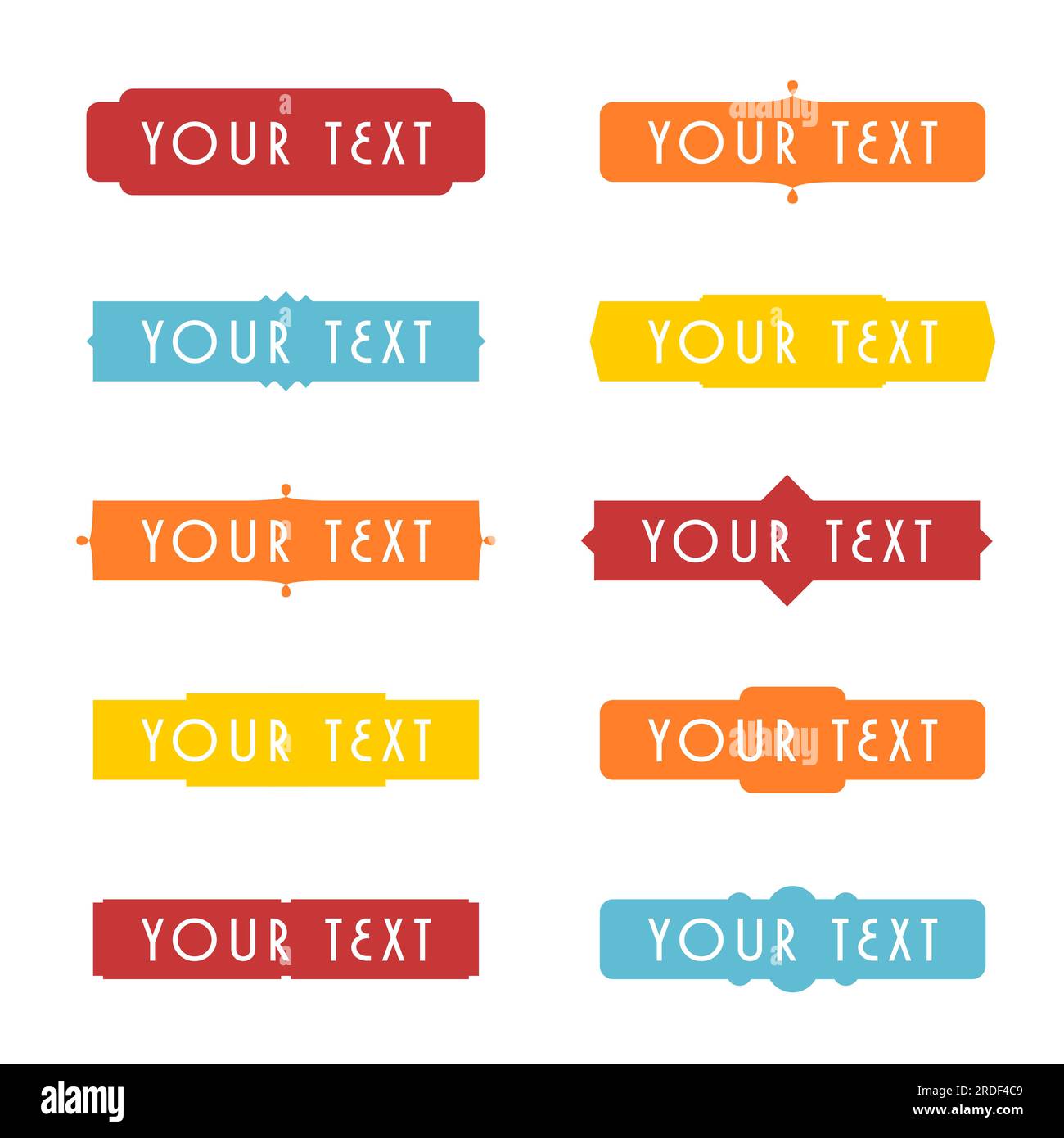 Bloc de texte. Bordure de texte rectangulaire pour le titre du site Web. Modèle de badge Word avec espace de copie. Illustration de Vecteur