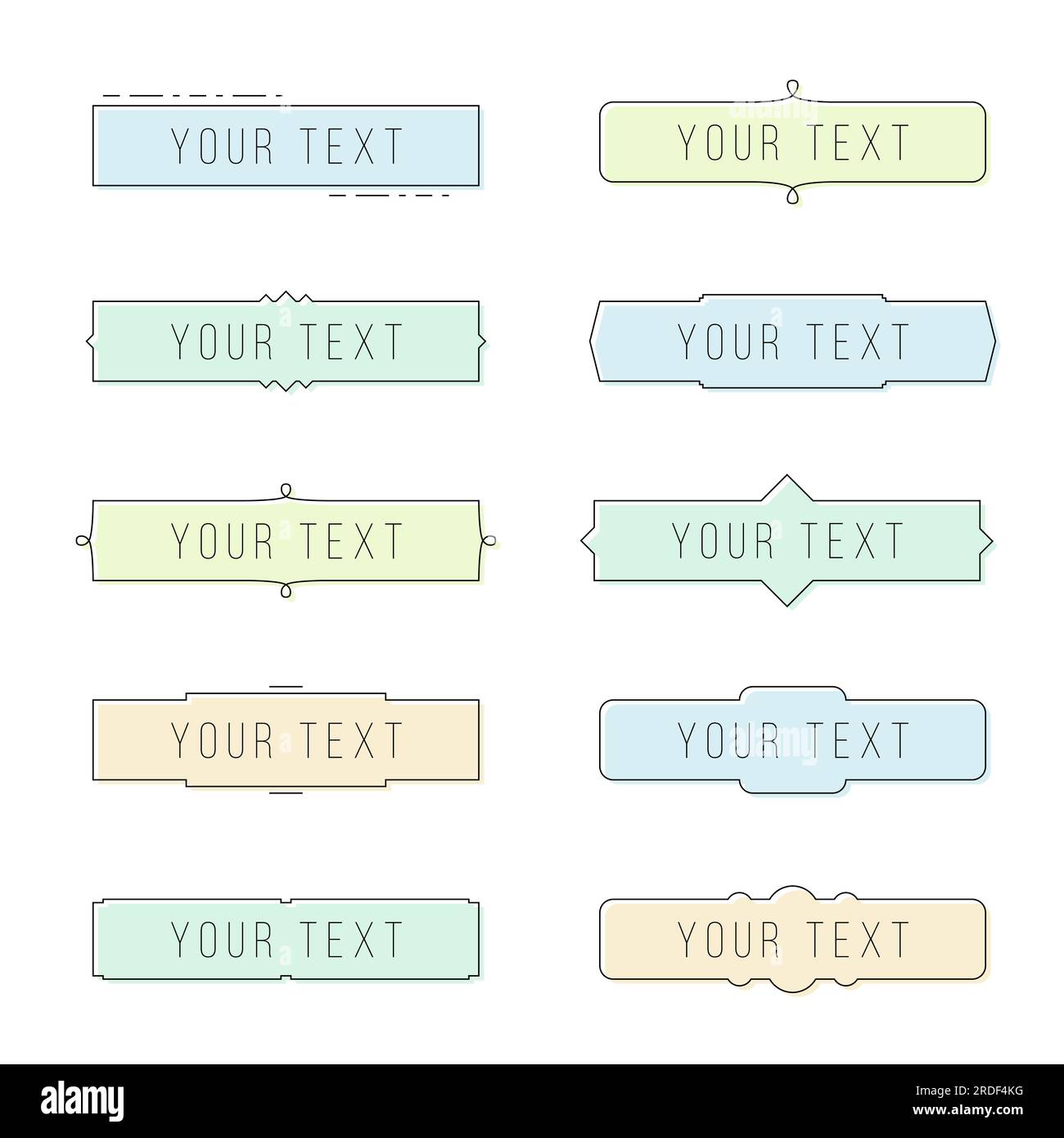 Modèle de bannière de texte. Cadre de texte simple rectangle de style moderne. Cadre de bordure de ligne pour le texte. Illustration de Vecteur