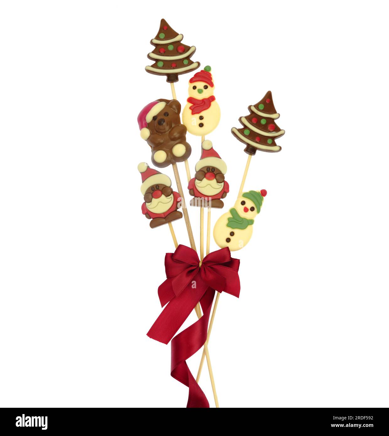 Biscuits de Noël et bonbons isolés sur fond blanc, Banque D'Images