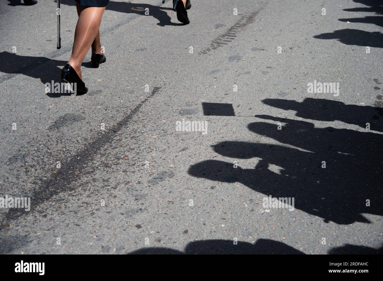 Des policiers colombiens participent au défilé militaire des 213 ans d'indépendance de la Colombie, à Bogota, le 20 juillet 2023. Banque D'Images