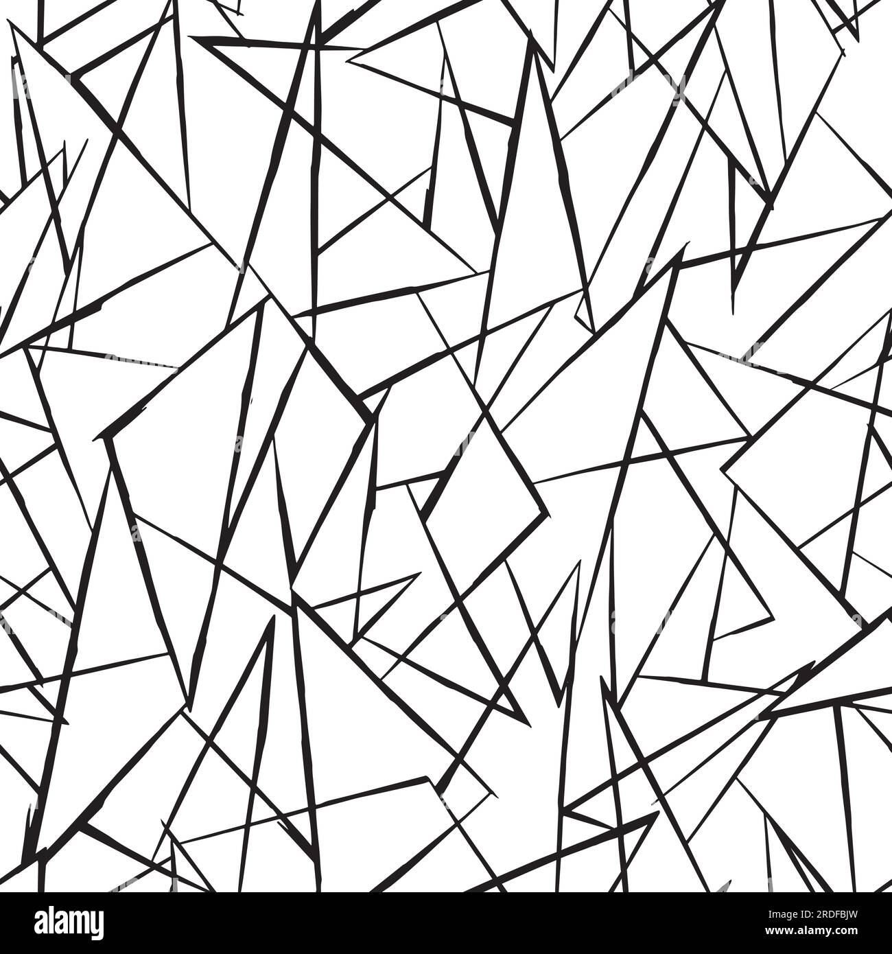 Motif de lignes d'art géométrique. Lignes chaotiques aléatoires illustration de motif vectoriel monochrome abstraite. Illustration de Vecteur