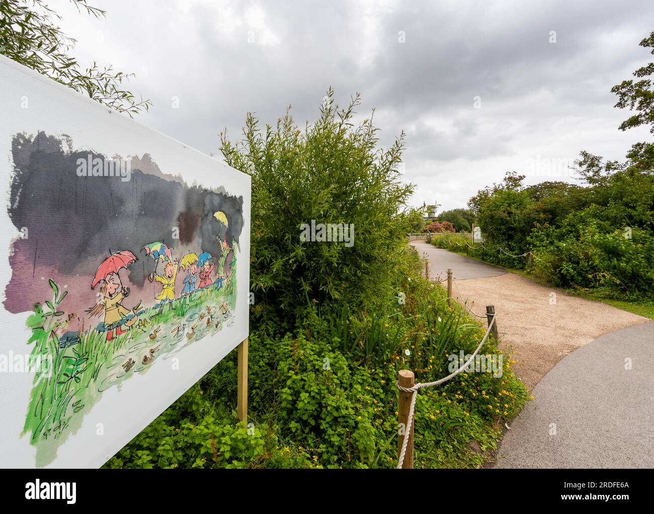 Exposition Quentin Blake 'Drawn to Water' à WWT Slimbridge. Banque D'Images