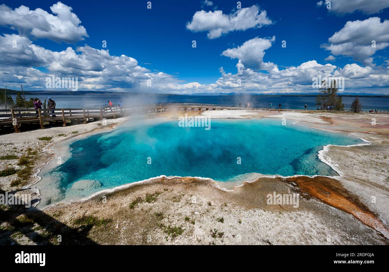 Black Pool am West Thumb, Yellowstone-Nationalpark, Wyoming, Vereinigte Staaten von Amerika |Black Pool at West Thumb, Yellowstone National Park, Wyom Banque D'Images