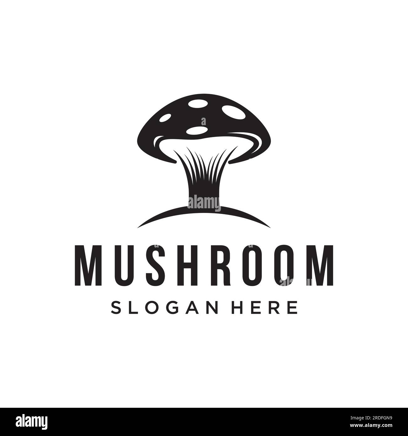 Conception de logo créatif unique de ferme de champignons biologiques avec concept moderne.Vector illustration. Illustration de Vecteur