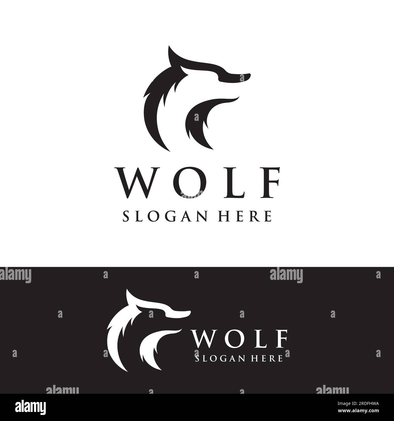 Night Wolf abstrait conception de logo simple fond isolé.illustration vectorielle. Illustration de Vecteur