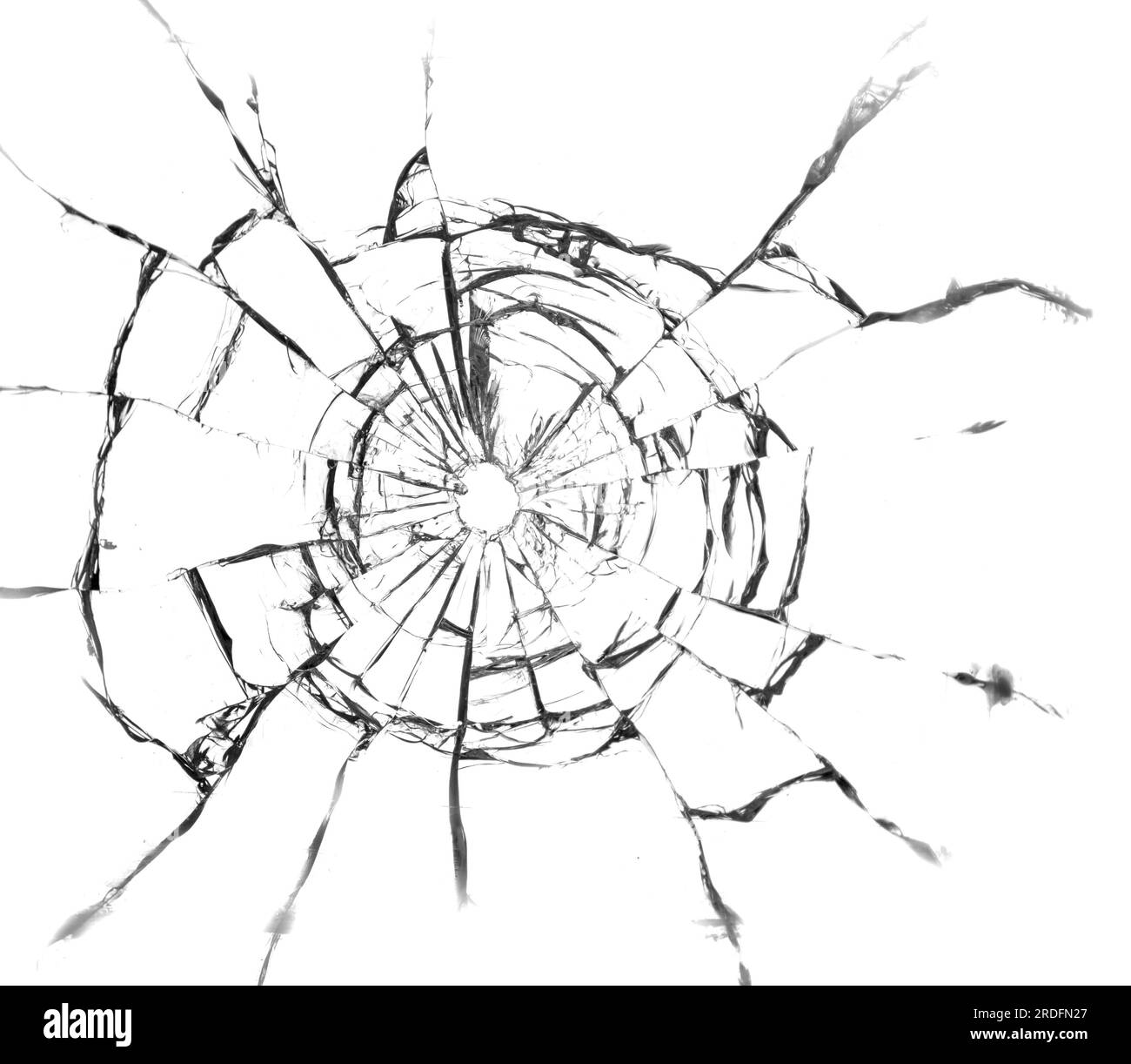 La texture du verre brisé.Trou cylindrique Banque D'Images