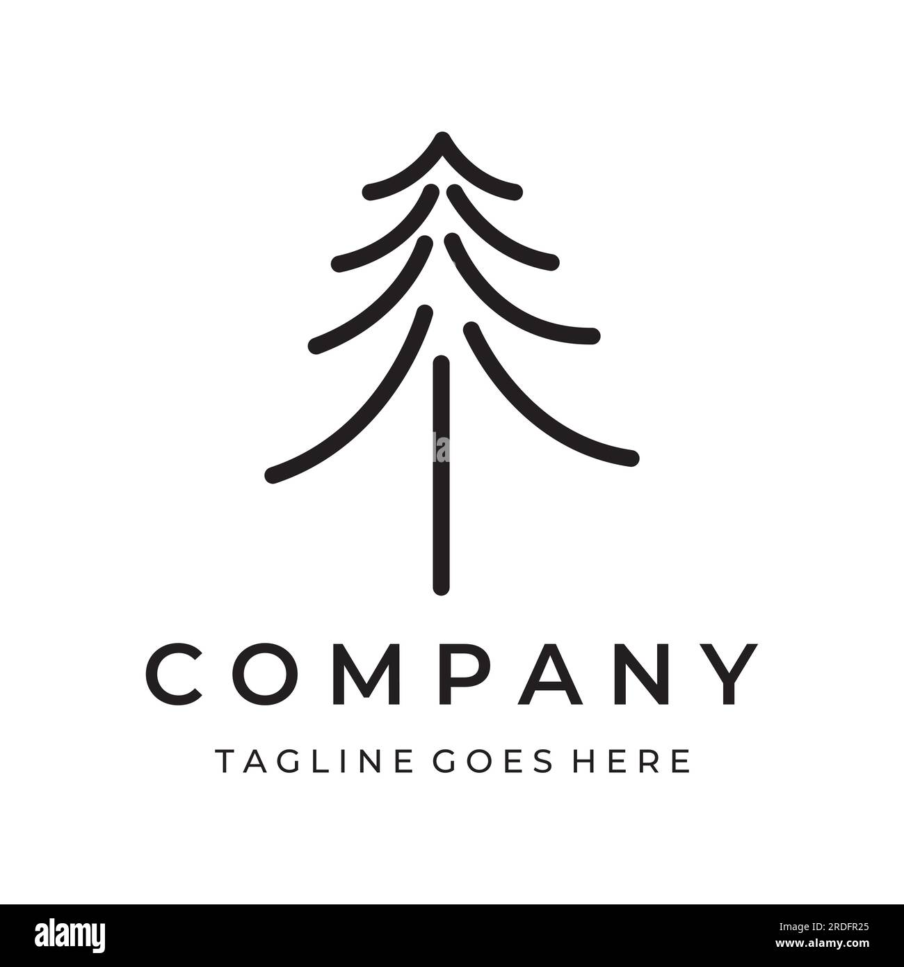 Logo abstrait créatif de pins et de forêt de pins isolé background.Logos pour badges, affaires, noël, marques et produits naturels. Illustration de Vecteur