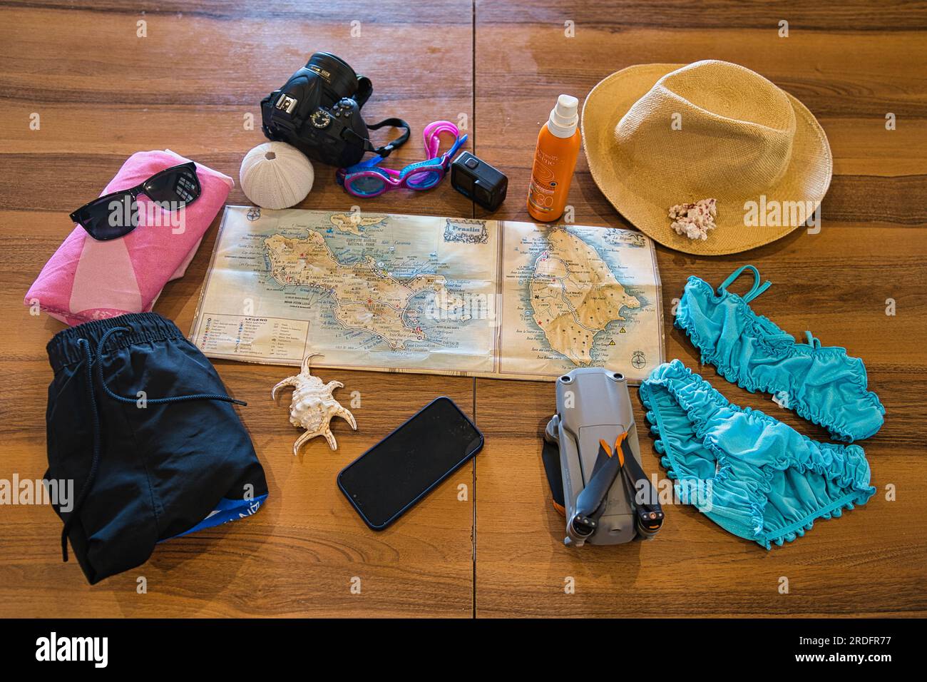 Voyager aux Seychelles, visiter Praslin et l'île de la Digue, engins de natation pour commencer vos vacances, Mahé Seychelles Banque D'Images