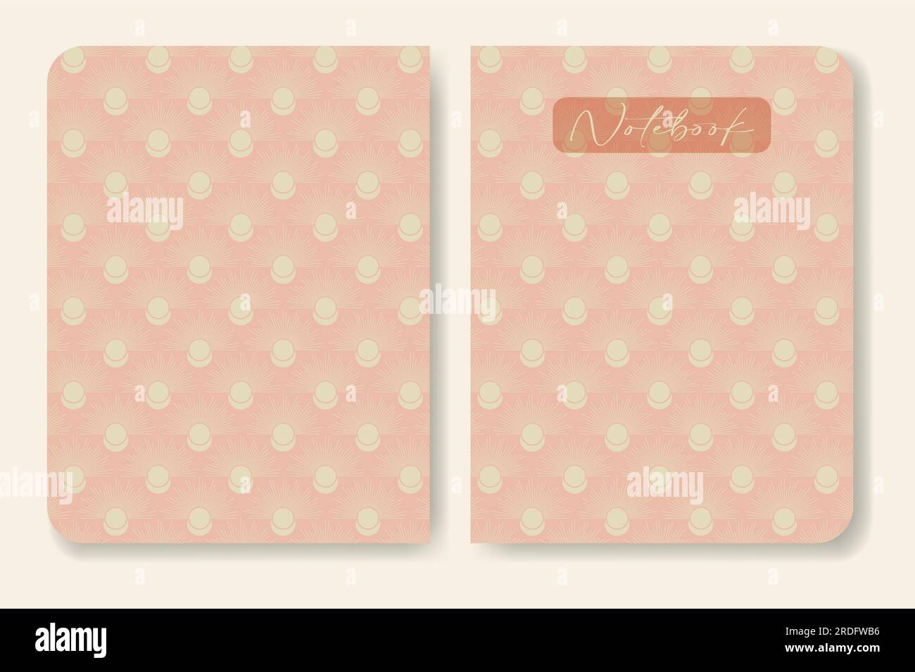 Housse pour ordinateur portable avec illustration de soleil et de lune de couleur neutre Illustration de Vecteur