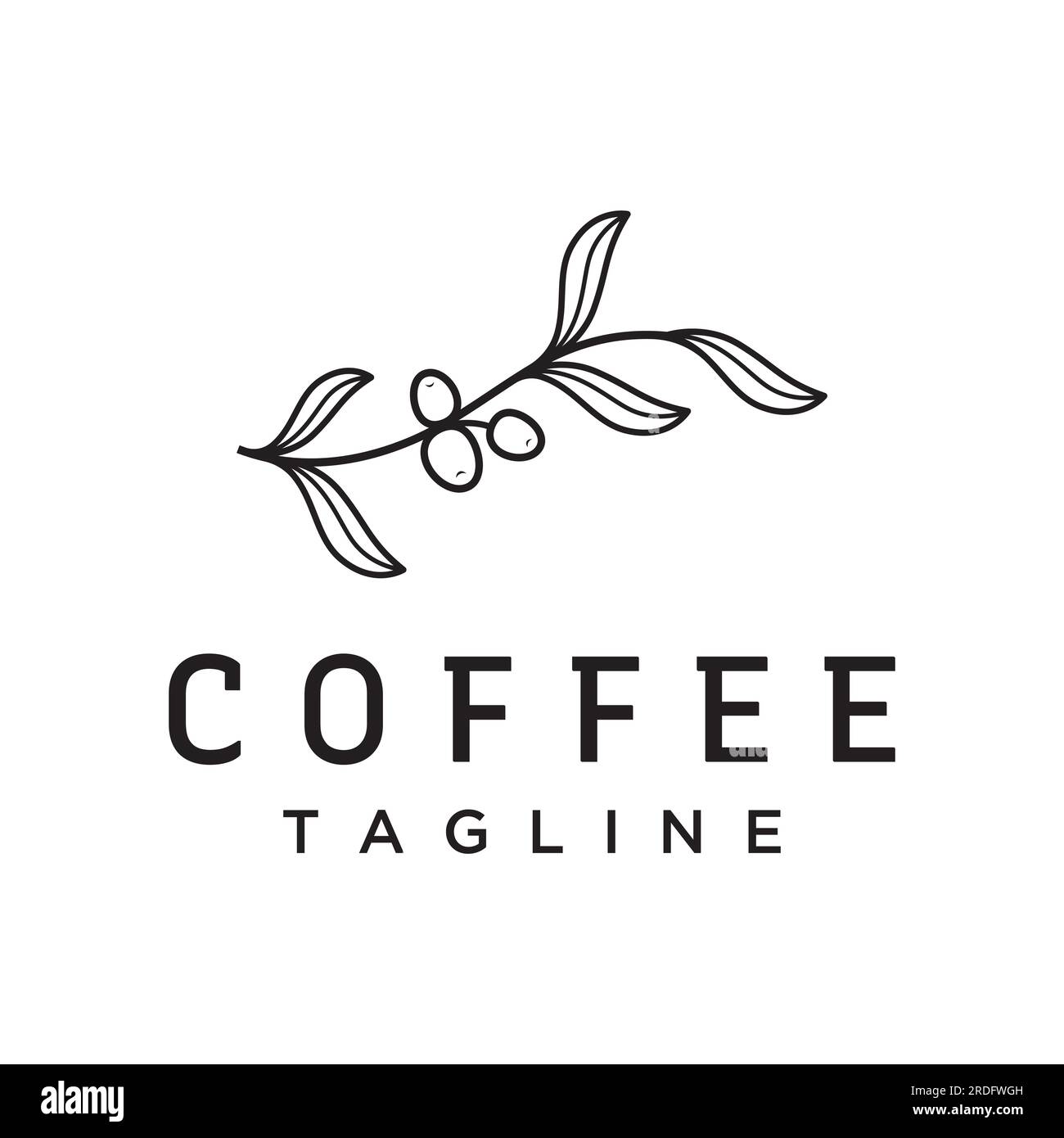 Tasse à café arabica de style vintage dessiné à la main et usine de café logo.logo pour les affaires, café, restaurant, badge et café. Illustration de Vecteur