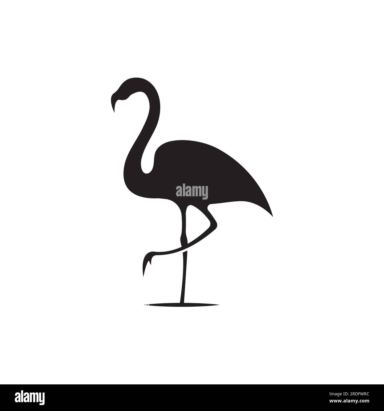Logo d'un oiseau à longues pattes ou flamant rose. Logo avec des lignes, abstrait et simple. Illustration de Vecteur