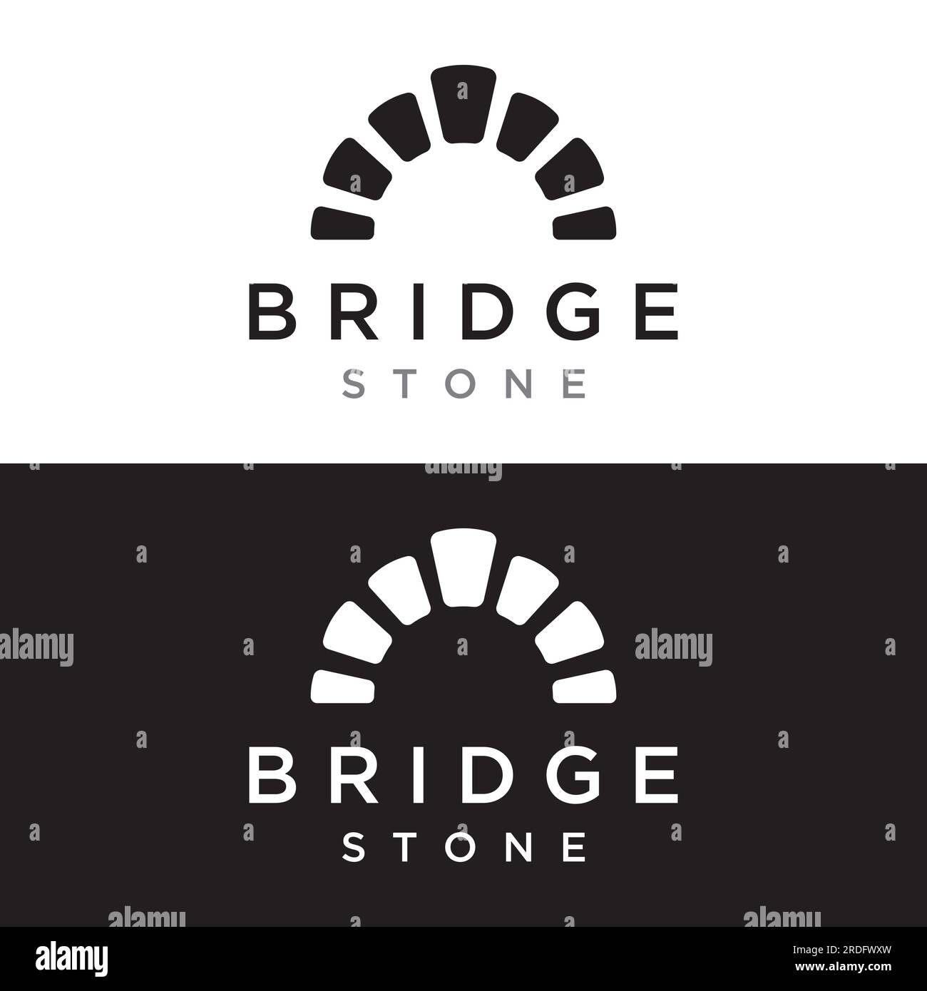 Design créatif de logo de construction de pont en pierre simple et moderne. Illustration de Vecteur