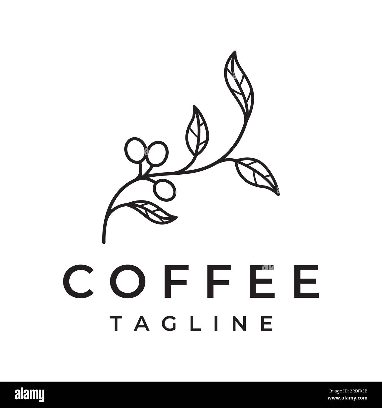 Tasse à café arabica de style vintage dessiné à la main et usine de café logo.logo pour les affaires, café, restaurant, badge et café. Illustration de Vecteur