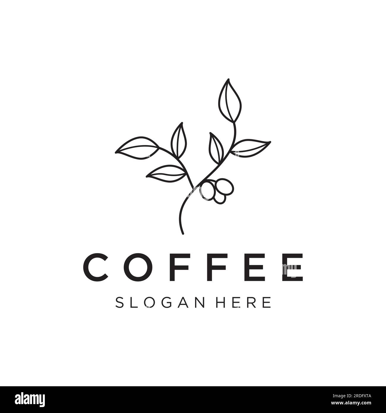 Tasse à café arabica de style vintage dessiné à la main et usine de café logo.logo pour les affaires, café, restaurant, badge et café. Illustration de Vecteur