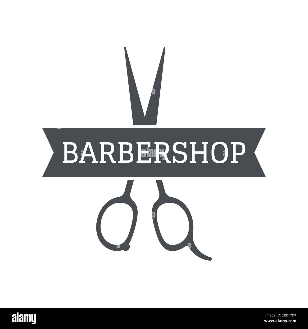 Logo Barbershop dans le style vintage avec le concept de ciseaux, rasoir et autres Tools.logo pour les entreprises, salon, label et salon de coiffure. Illustration de Vecteur