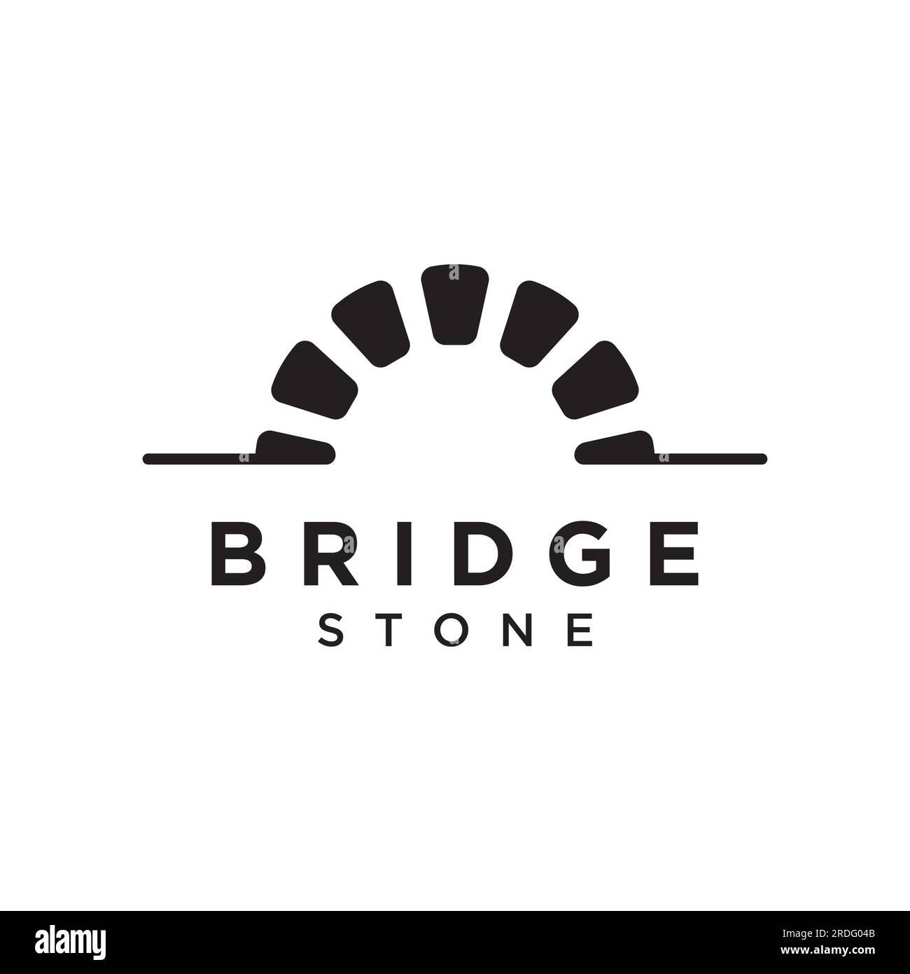 Design créatif de logo de construction de pont en pierre simple et moderne. Illustration de Vecteur