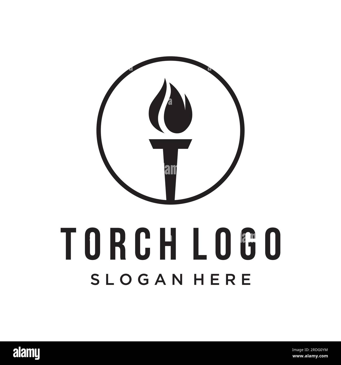 Torche flamme créative logo.logo pour les affaires, la liberté et la concurrence. Illustration de Vecteur